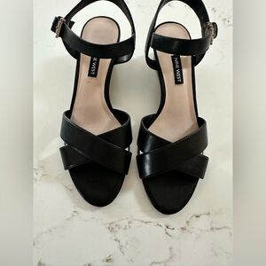 *Nine West Black  Sandals Covered Wedge 2